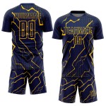 Camiseta de fútbol personalizada con sublimación de Lightning en amarillo marino Camiseta de fútbol personalizada con sublimación de Lightning en amarillo marino