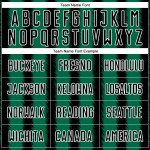 Camiseta de fútbol personalizada con sublimación de línea Kelly verde y blanca, color negro Camiseta de fútbol personalizada con sublimación de línea Kelly verde y blanca, color negro