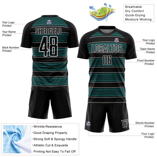 Camiseta de fútbol personalizada con sublimación de líneas y formas geométricas en blanco y negro Camiseta de fútbol personalizada con sublimación de líneas y formas geométricas en blanco y negro