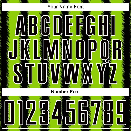 Camiseta de fútbol personalizada con sublimación de líneas verde neón y blanco en negro Camiseta de fútbol personalizada con sublimación de líneas verde neón y blanco en negro