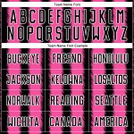 Camiseta de fútbol personalizada con sublimación de líneas negras, rosas y blancas Camiseta de fútbol personalizada con sublimación de líneas negras, rosas y blancas