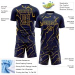 Camiseta de fútbol personalizada con sublimación de Lightning en amarillo marino Camiseta de fútbol personalizada con sublimación de Lightning en amarillo marino