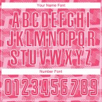 Camiseta de fútbol personalizada con sublimación de líneas rosa neón, rosa claro y blanco