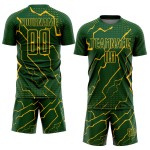 Camiseta de fútbol personalizada de sublimación del Rayo Verde Dorado Camiseta de fútbol personalizada de sublimación del Rayo Verde Dorado