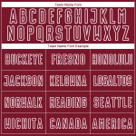 Camiseta de fútbol personalizada con sublimación de formas geométricas en blanco carmesí Camiseta de fútbol personalizada con sublimación de formas geométricas en blanco carmesí