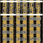 Camiseta de fútbol personalizada con sublimación de líneas blancas y negras, doradas y doradas antiguas Camiseta de fútbol personalizada con sublimación de líneas blancas y negras, doradas y doradas antiguas