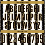 Camiseta de fútbol personalizada con sublimación de líneas en negro, blanco y dorado antiguo Camiseta de fútbol personalizada con sublimación de líneas en negro, blanco y dorado antiguo