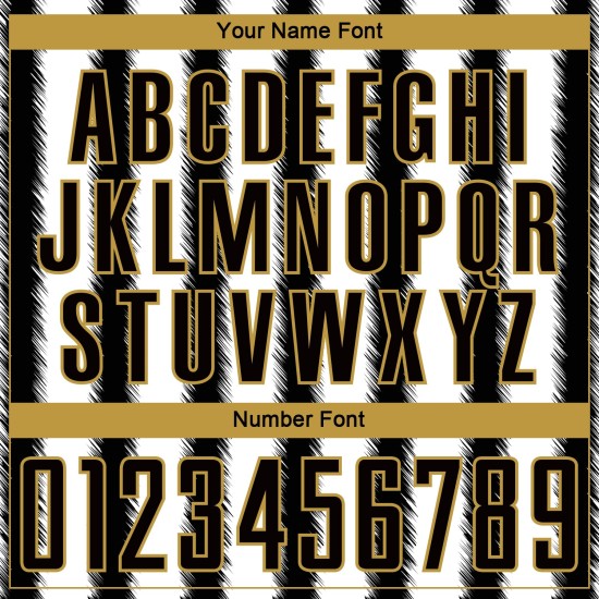 Camiseta de fútbol personalizada con sublimación de líneas en negro, blanco y dorado antiguo Camiseta de fútbol personalizada con sublimación de líneas en negro, blanco y dorado antiguo