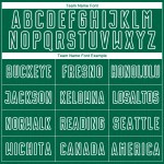 Camiseta de fútbol personalizada con sublimación de formas geométricas en verde Kelly y blanco Camiseta de fútbol personalizada con sublimación de formas geométricas en verde Kelly y blanco