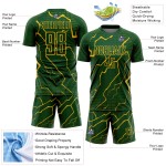 Camiseta de fútbol personalizada de sublimación del Rayo Verde Dorado Camiseta de fútbol personalizada de sublimación del Rayo Verde Dorado