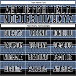 Camiseta de fútbol personalizada con sublimación de líneas y formas geométricas, color negro, azul claro y blanco Camiseta de fútbol personalizada con sublimación de líneas y formas geométricas, color negro, azul claro y blanco