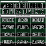 Camiseta de fútbol personalizada con sublimación de líneas y formas geométricas en negro, verde y blanco Camiseta de fútbol personalizada con sublimación de líneas y formas geométricas en negro, verde y blanco