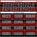 Camiseta de fútbol personalizada con sublimación de líneas y formas geométricas, negra, roja y blanca Camiseta de fútbol personalizada con sublimación de líneas y formas geométricas, negra, roja y blanca