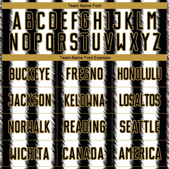 Camiseta de fútbol personalizada con sublimación de líneas en negro, blanco y dorado antiguo Camiseta de fútbol personalizada con sublimación de líneas en negro, blanco y dorado antiguo