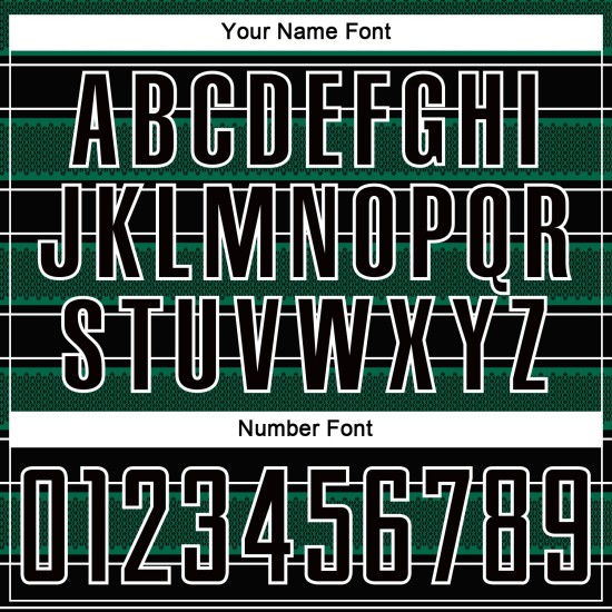 Camiseta de fútbol personalizada con sublimación de líneas y formas geométricas en verde Kelly y blanco, color negro Camiseta de fútbol personalizada con sublimación de líneas y formas geométricas en verde Kelly y blanco, color negro