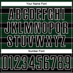 Camiseta de fútbol personalizada con sublimación de líneas y formas geométricas en negro, verde y blanco Camiseta de fútbol personalizada con sublimación de líneas y formas geométricas en negro, verde y blanco